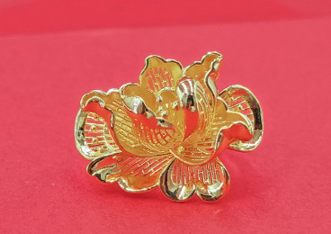 24K足金牡丹花戒指