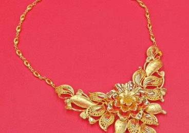 24K足金花卉頸鏈