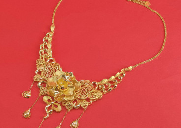 24K足金花卉頸鏈