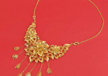 24K足金花卉頸鏈